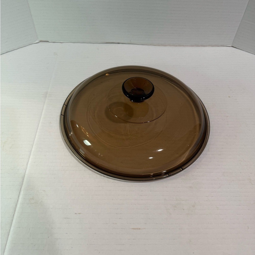 Vintage Smoked Glass Lid – Approx. 12" Diameter – Mid Century Style